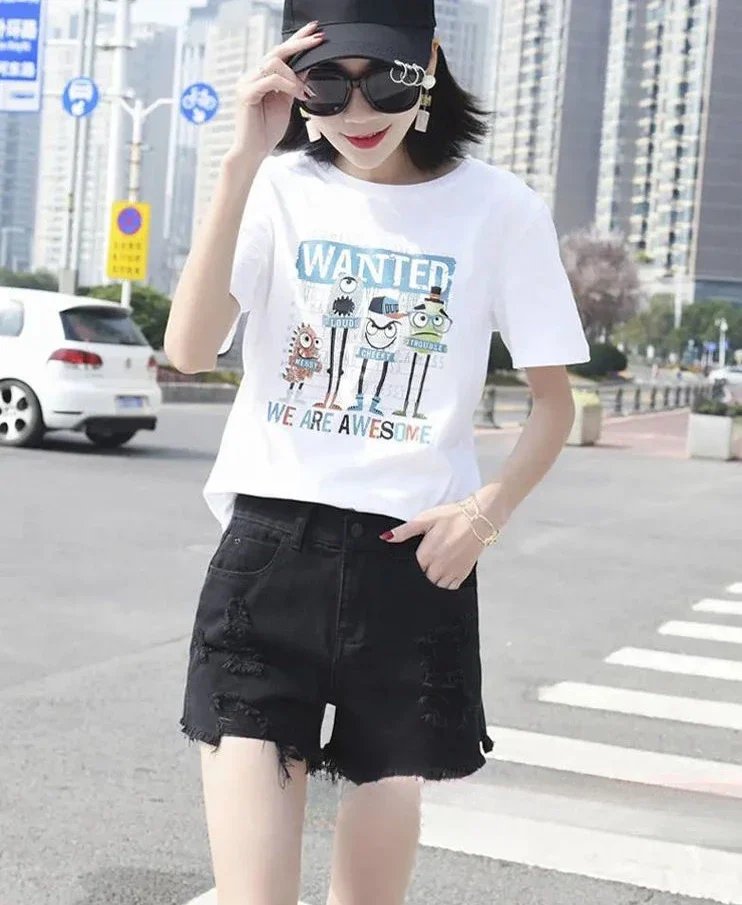 Denim Shorts for Women Micro Mini Short Jean Pants Woman Ripped With Waist Pocket Fashion Clothing 2024 Flowy Hot Casual Elegant