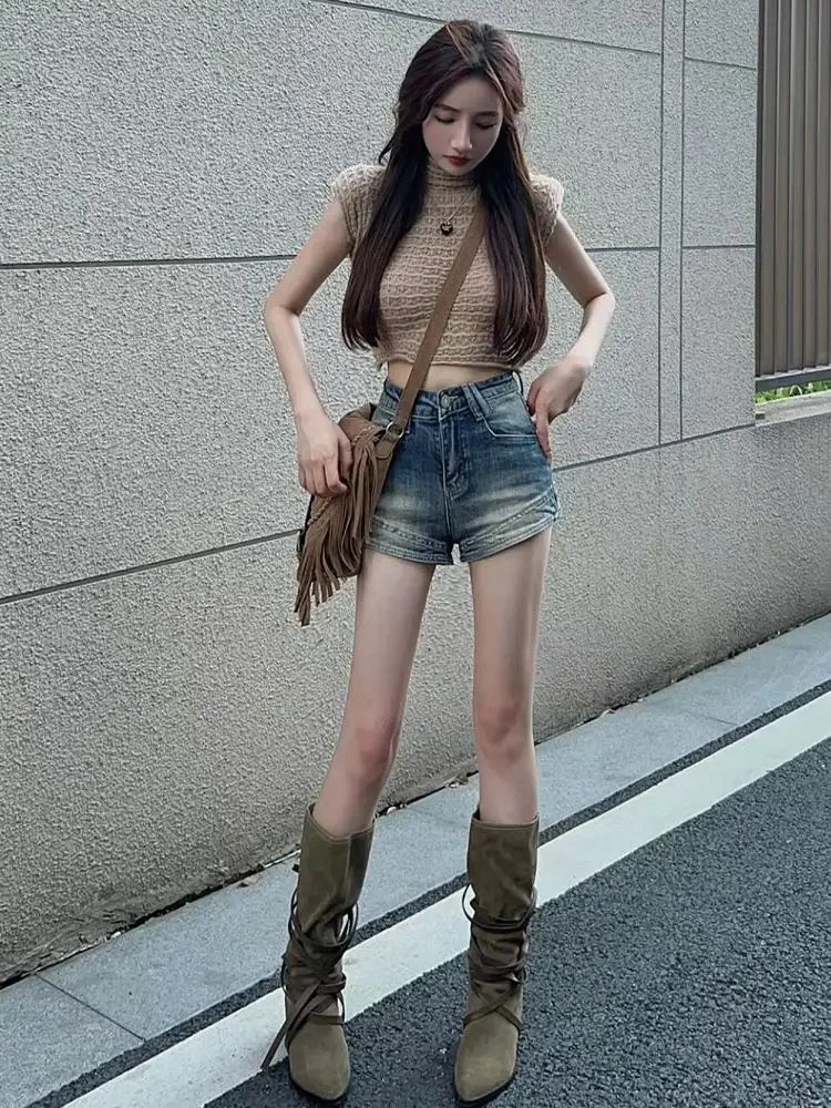 Female Short Jeans Pants Summer High Waist Women's Denim Shorts Jorts Outfits Cheap XL Comfy Offer Original Hot Elasticty Kpop