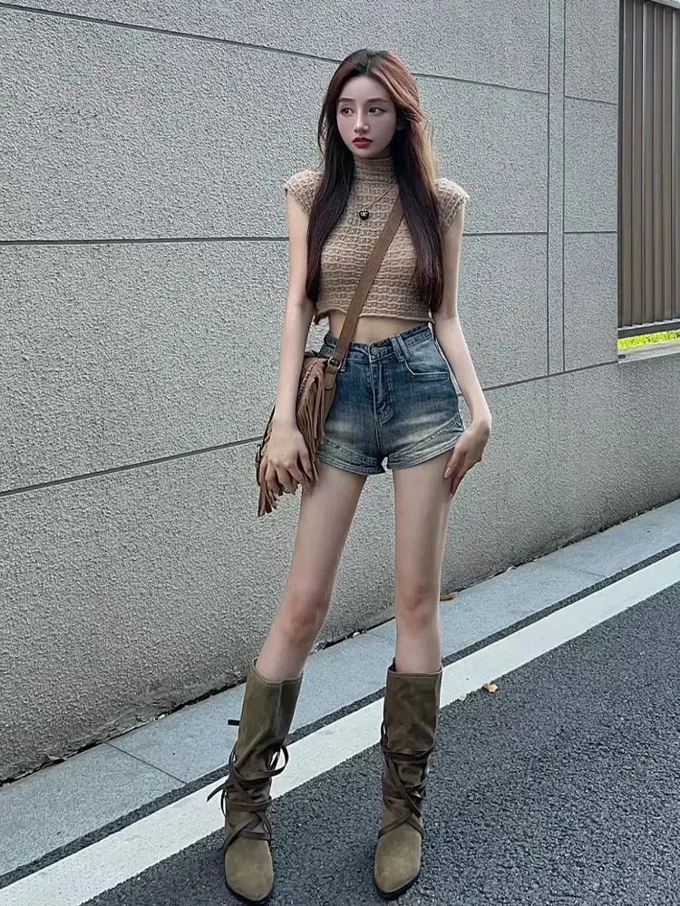 Female Short Jeans Pants Summer High Waist Women's Denim Shorts Jorts Outfits Cheap XL Comfy Offer Original Hot Elasticty Kpop