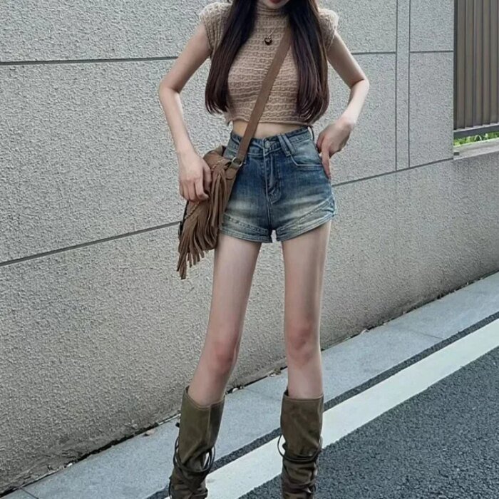 Female Short Jeans Pants Summer High Waist Women's Denim Shorts Jorts Outfits Cheap XL Comfy Offer Original Hot Elasticty Kpop - Image 1