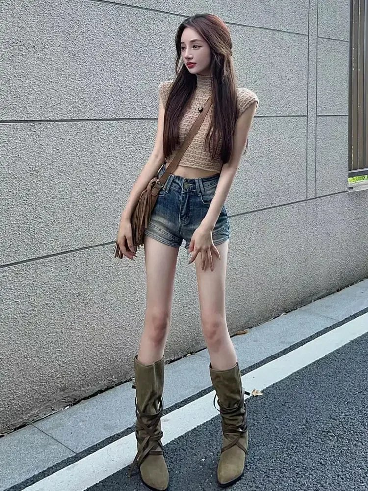 Female Short Jeans Pants Summer High Waist Women's Denim Shorts Jorts Outfits Cheap XL Comfy Offer Original Hot Elasticty Kpop