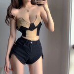 Black Punk Coquette Denim Shorts For Women High Waist Short Jean Pants Woman Sexy Streetwear Offer Aesthetic Hot Cheap A Line V - Image 5