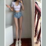 Black Punk Coquette Denim Shorts For Women High Waist Short Jean Pants Woman Sexy Streetwear Offer Aesthetic Hot Cheap A Line V