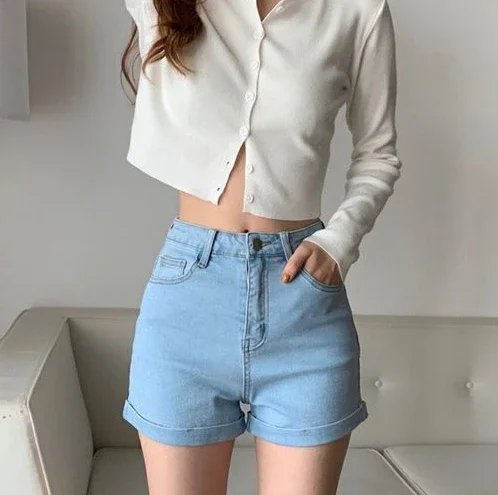 Short Jean Pants Woman Wide Elasticty New In Denim Shorts For Women Offer Original Hot Classic Cheap Low Price Stretchy Hot XXL