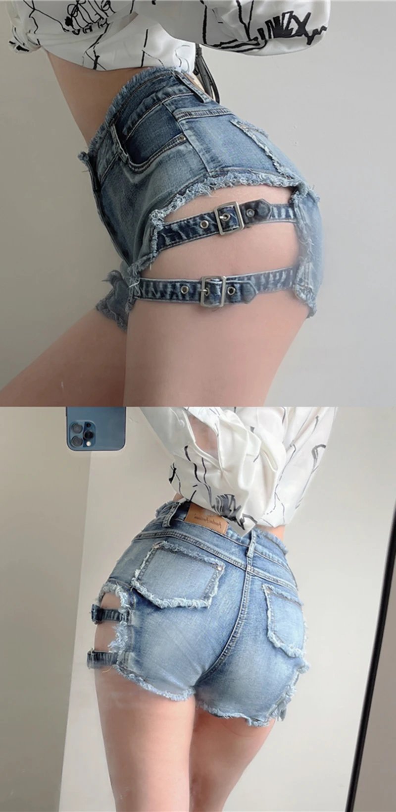 MEXZT Y2K Denim Shorts Women Sexy Hollow Out Short Jeans Streetwear Korean Fashion High Waist Slim All Match Short Hot Pants New MEXZT Y2K Denim Shorts Women Sexy Hollow Out Short Jeans Streetwear Korean Fashion High Waist Slim All Match Short Hot Pants New