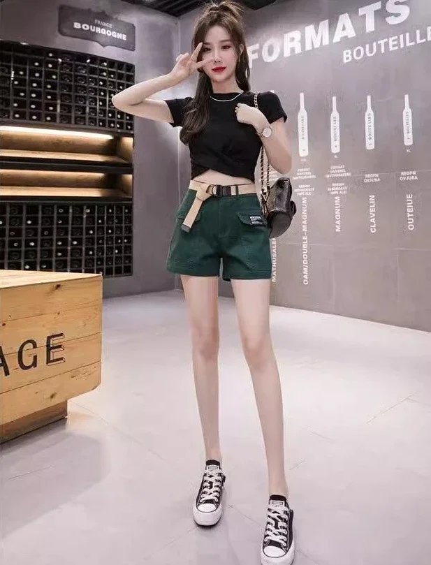 Fashion Shorts for Women Elegant Wide Short Pants Woman Aesthetic Y2k Harajuku XXL Youthful Cheap Outdoor Stretchy Korean Style