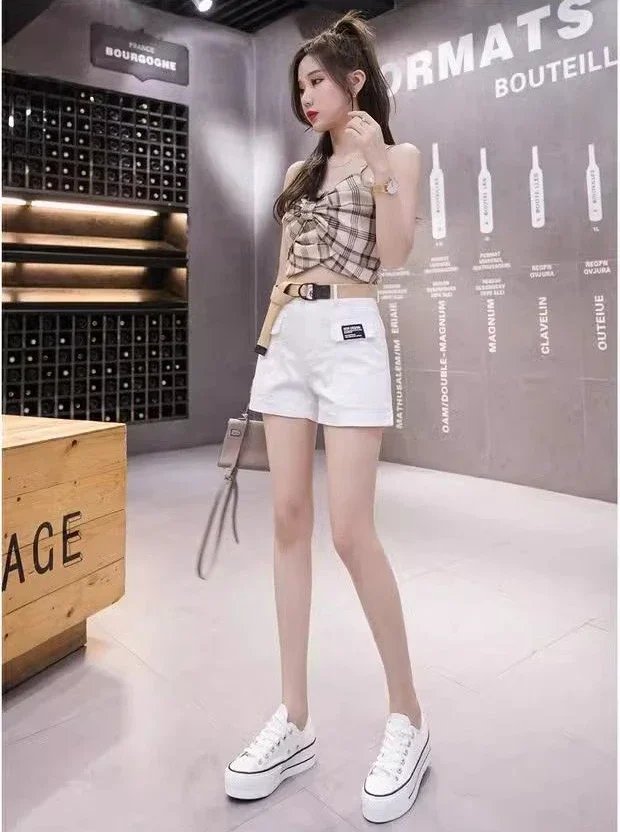 Fashion Shorts for Women Elegant Wide Short Pants Woman Aesthetic Y2k Harajuku XXL Youthful Cheap Outdoor Stretchy Korean Style