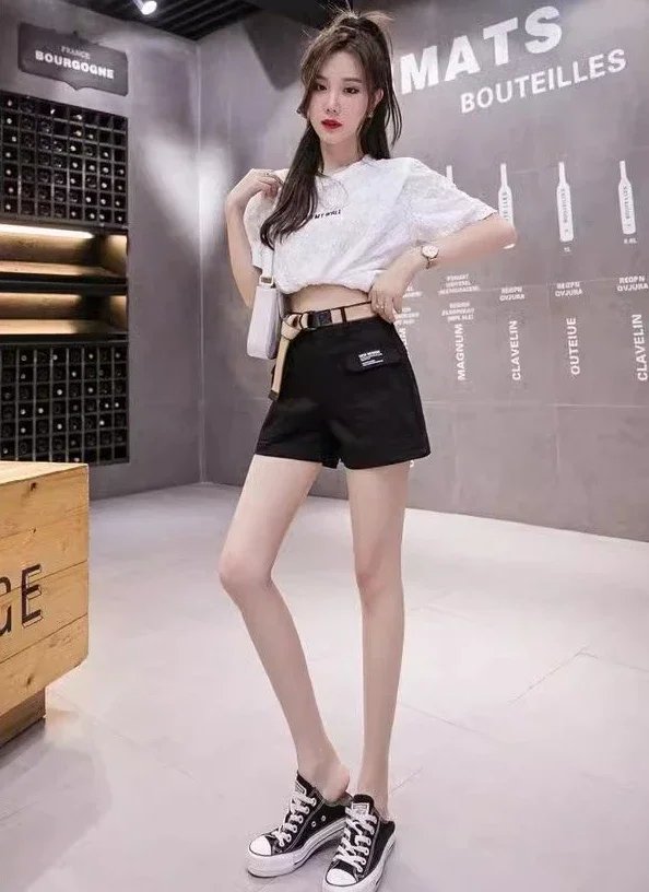 Fashion Shorts for Women Elegant Wide Short Pants Woman Aesthetic Y2k Harajuku XXL Youthful Cheap Outdoor Stretchy Korean Style