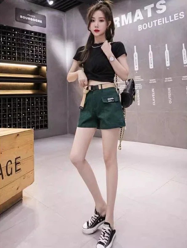 Fashion Shorts for Women Elegant Wide Short Pants Woman Aesthetic Y2k Harajuku XXL Youthful Cheap Outdoor Stretchy Korean Style