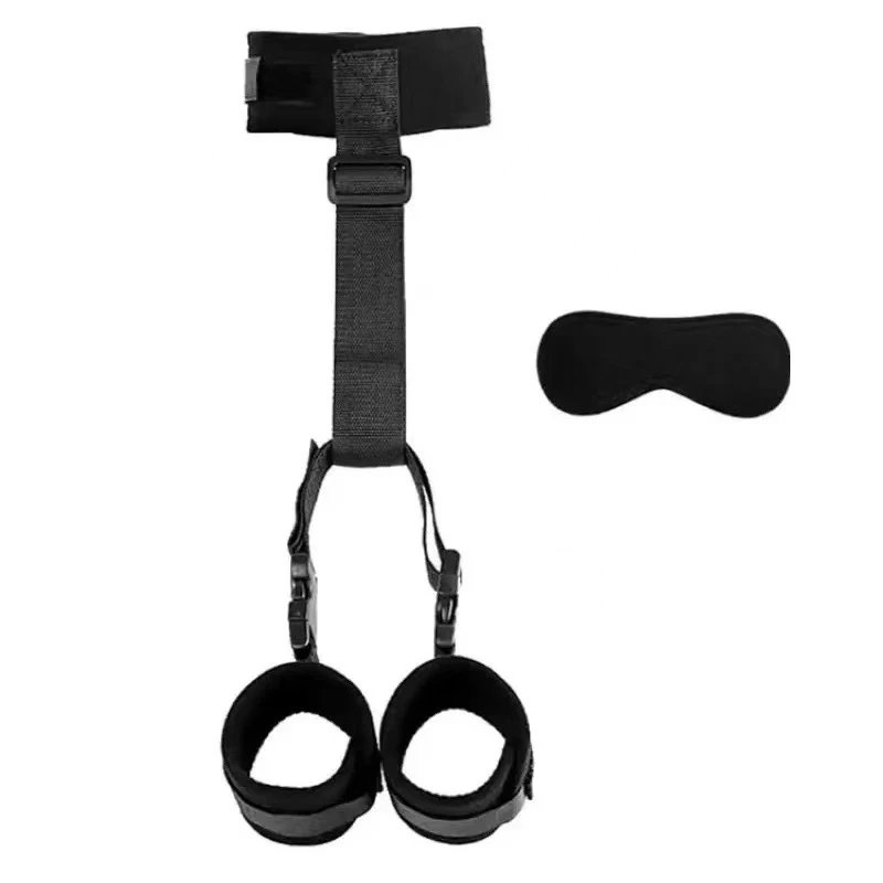 Adult Games Adjustable Erotic Handcuffs And Blindfold Sex Toys For Women Couple Collar Erotic Bdsm Bondage Set Chastity Sex Shop