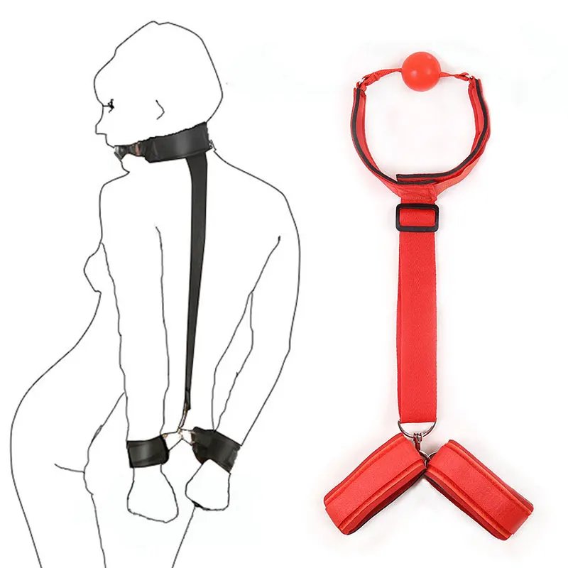 Adult Games Adjustable Erotic Handcuffs And Blindfold Sex Toys For Women Couple Collar Erotic Bdsm Bondage Set Chastity Sex Shop