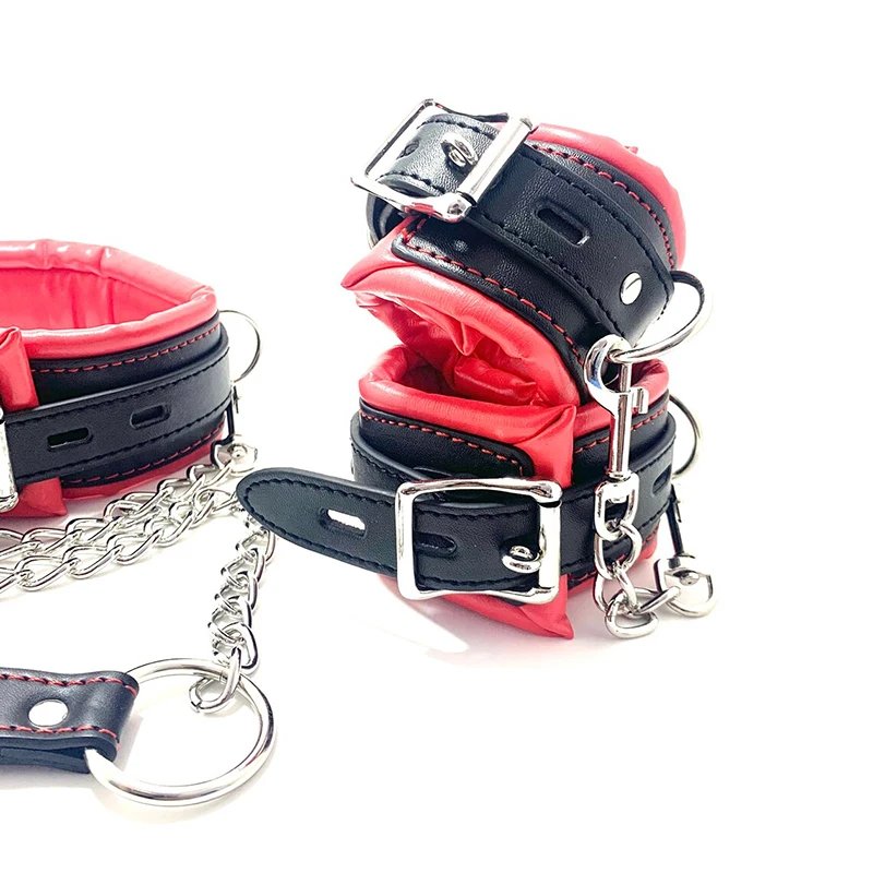 BLACKWOLF Premium BDSM restraint set Luxury restraint BDSM set Luxury handcuffs Collar Leash Ankle and Handcuffs Submissive Wris