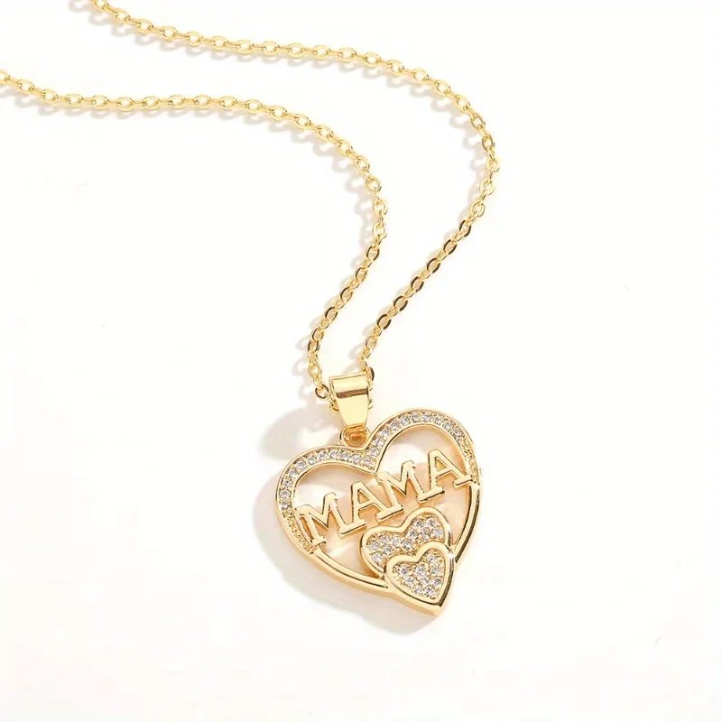 Women Letter Mama Necklace, Trendy Party Jewelry, Christmas Halloween Gift, Valentine's Day Gift For Women Mom Family Friends Women Letter Mama Necklace, Trendy Party Jewelry, Christmas Halloween Gift, Valentine's Day Gift For Women Mom Family Friends