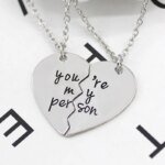 2Pcs You're My Person Necklace for Women Men Fashion Heart Shaped Stitching Choker Friendship Best Friends Valentine's Day Gift - Image 3