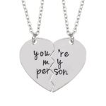 2Pcs You're My Person Necklace for Women Men Fashion Heart Shaped Stitching Choker Friendship Best Friends Valentine's Day Gift - Image 2
