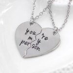 2Pcs You're My Person Necklace for Women Men Fashion Heart Shaped Stitching Choker Friendship Best Friends Valentine's Day Gift - Image 4