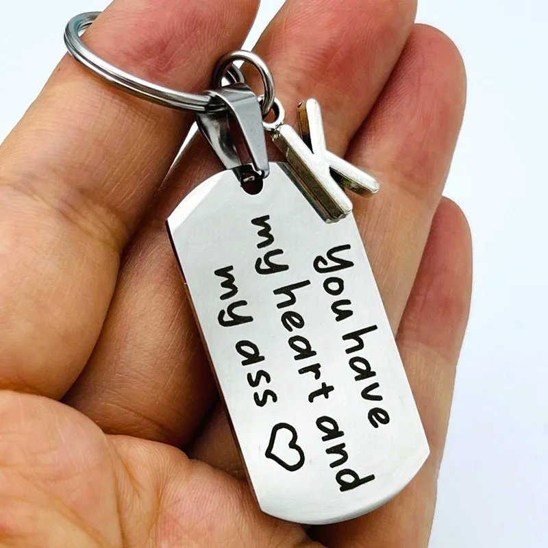 Funny Keychain You Have My Heart Personalized Valentine's Day Gift for Boyfriend Couple Keyring Gift for Girlfriend Naughty Gift