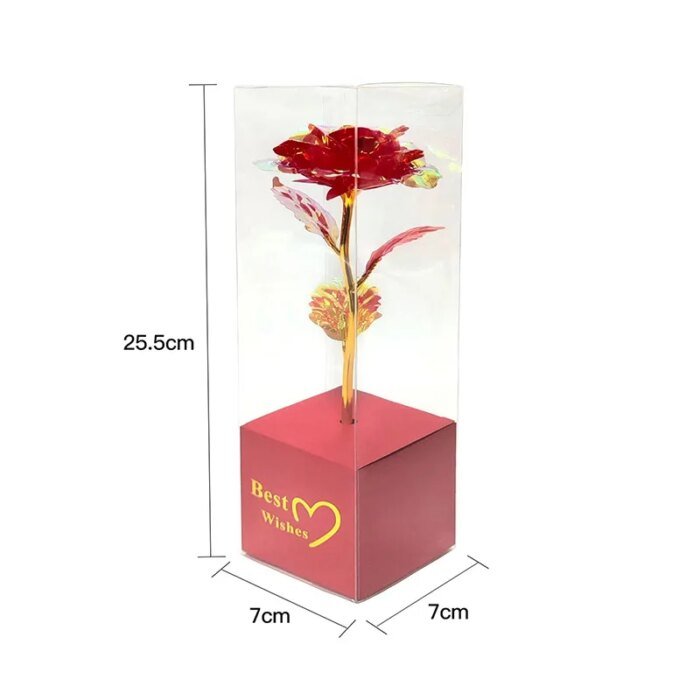 Valentines Day Gift for Girlfriend Eternal Rose LED Light Foil Flower In Glass Cover Mothers Day Wedding favors Bridesmaid Gift - Image 6