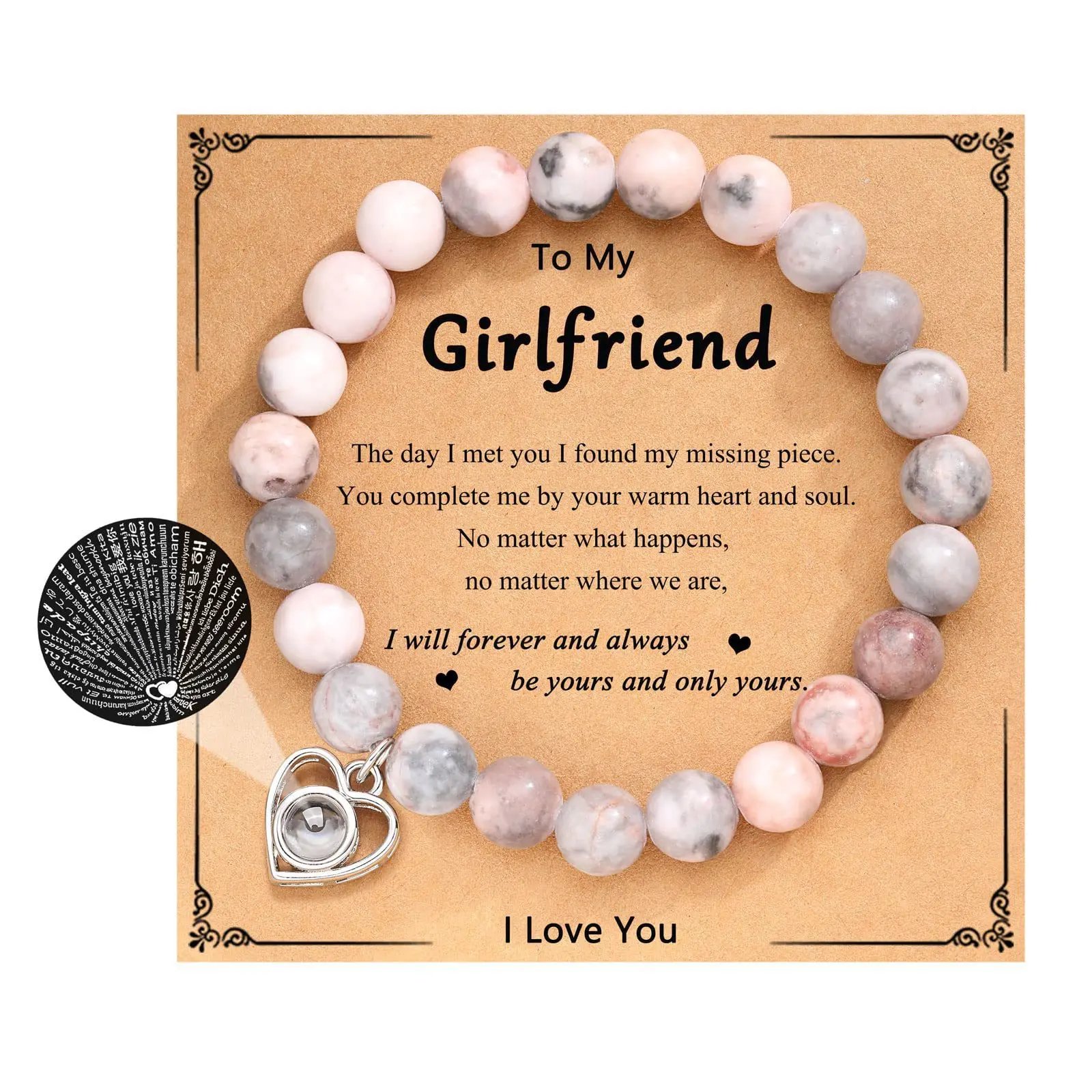 I Love You 100 Language Bracelet Couples Gifts for Girlfriend, My Love, Soulmate, Anniversary Valentines Day Birthday Bracelets I Love You 100 Language Bracelet Couples Gifts for Girlfriend, My Love, Soulmate, Anniversary Valentines Day Birthday Bracelets