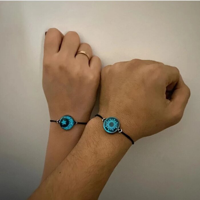 Romantic Luminous Sun Moon Couple Bracelets for Women Men Handmade Braided Rope Matching Bracelet Valentine's Day Jewelry Gifts - Image 4