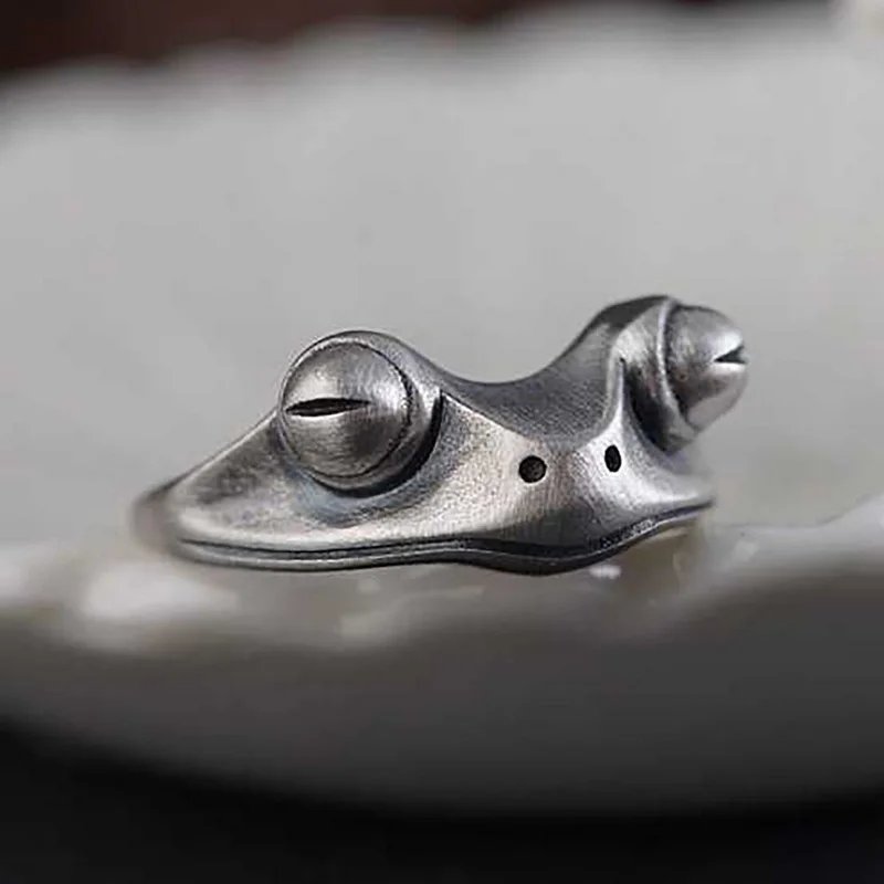 Fashion frog Animal Couple Ring Resizable Adjustable Open Rings For Lovers Women Men Lady Boy Girl Valentine's Day Birthday Gift