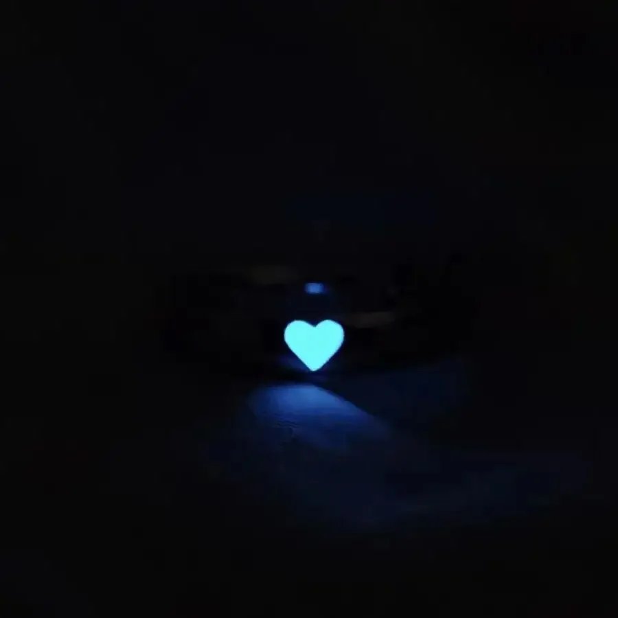 New Luminous Ring Creative Glowing in The Dark Adjustable Couple Ring Women Men Heart Rings Valentine's Day Jewelry Gifts