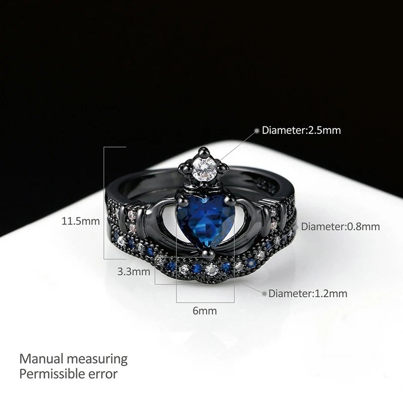 Charm Couple Ring Men's Stainless Steel Celtic Dragon Ring Blue Zircon Women's Ring Sets Valentine's Day Wedding Band Jewelry Charm Couple Ring Men's Stainless Steel Celtic Dragon Ring Blue Zircon Women's Ring Sets Valentine's Day Wedding Band Jewelry