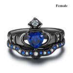Charm Couple Ring Men's Stainless Steel Celtic Dragon Ring Blue Zircon Women's Ring Sets Valentine's Day Wedding Band Jewelry - Image 2