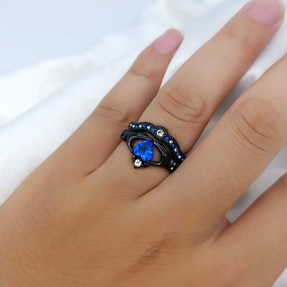Charm Couple Ring Men's Stainless Steel Celtic Dragon Ring Blue Zircon Women's Ring Sets Valentine's Day Wedding Band Jewelry Charm Couple Ring Men's Stainless Steel Celtic Dragon Ring Blue Zircon Women's Ring Sets Valentine's Day Wedding Band Jewelry