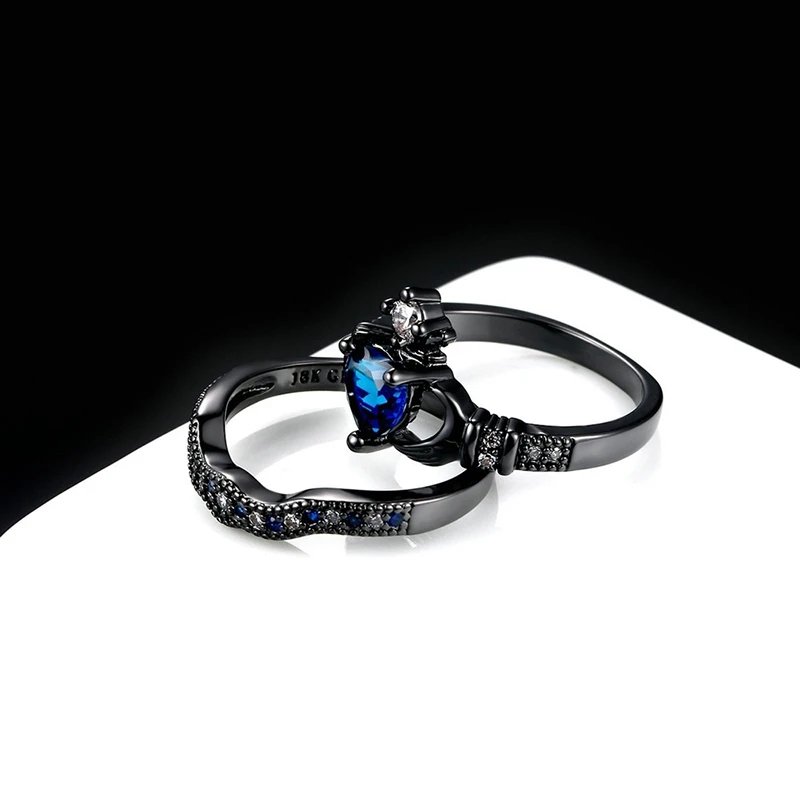 Charm Couple Ring Men's Stainless Steel Celtic Dragon Ring Blue Zircon Women's Ring Sets Valentine's Day Wedding Band Jewelry Charm Couple Ring Men's Stainless Steel Celtic Dragon Ring Blue Zircon Women's Ring Sets Valentine's Day Wedding Band Jewelry