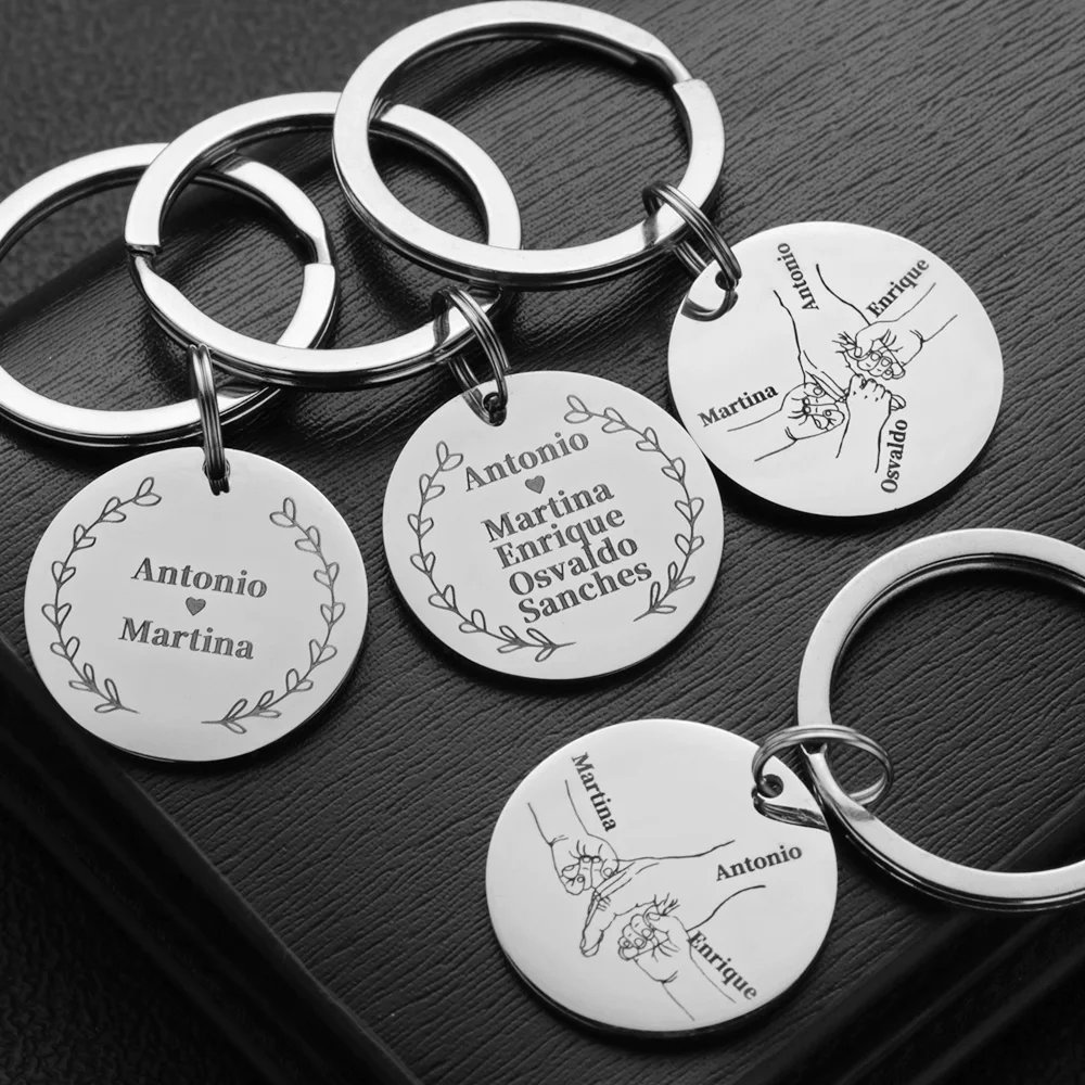 Personalized Keychain Customized Name Father's Mother's Day Daddy Papa Mom Key Chains Rings For Car Pendant Love Gifts P026S