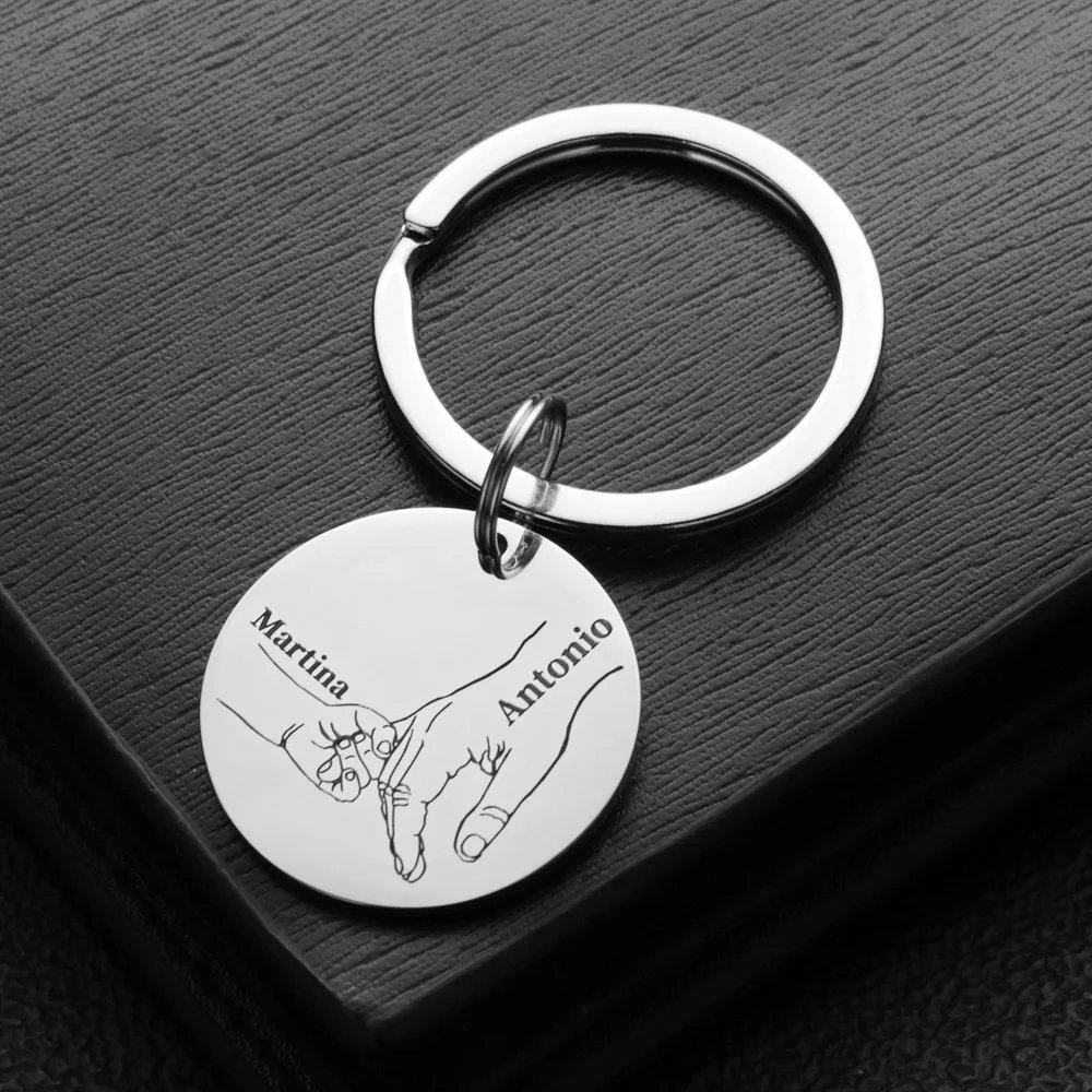 Personalized Keychain Customized Name Father's Mother's Day Daddy Papa Mom Key Chains Rings For Car Pendant Love Gifts P026S