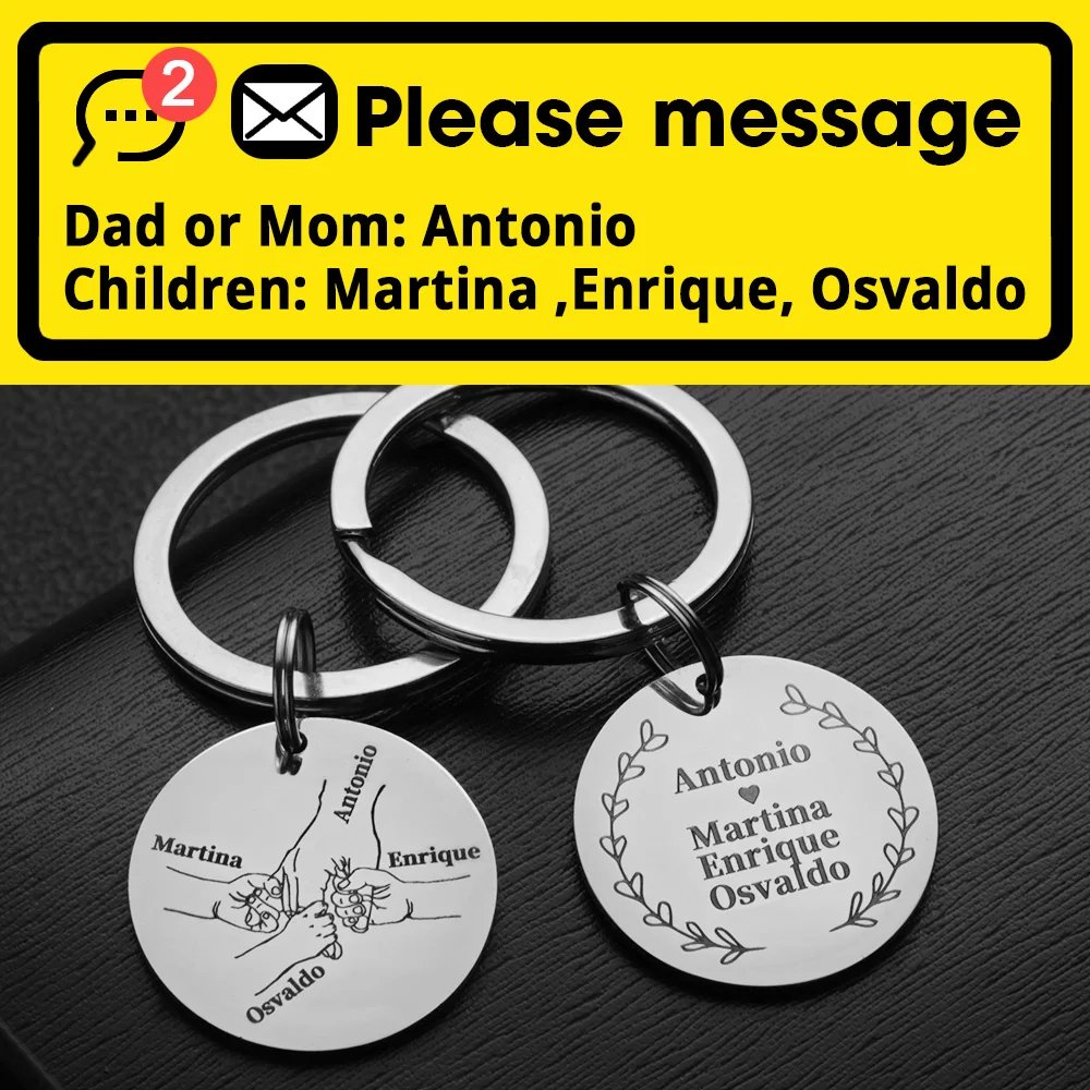 Personalized Keychain Customized Name Father's Mother's Day Daddy Papa Mom Key Chains Rings For Car Pendant Love Gifts P026S