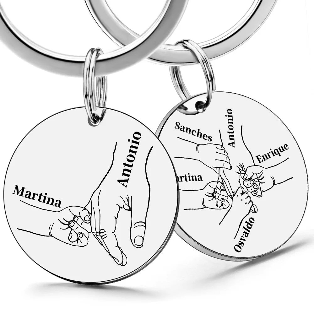 Personalized Keychain Customized Name Father's Mother's Day Daddy Papa Mom Key Chains Rings For Car Pendant Love Gifts P026S