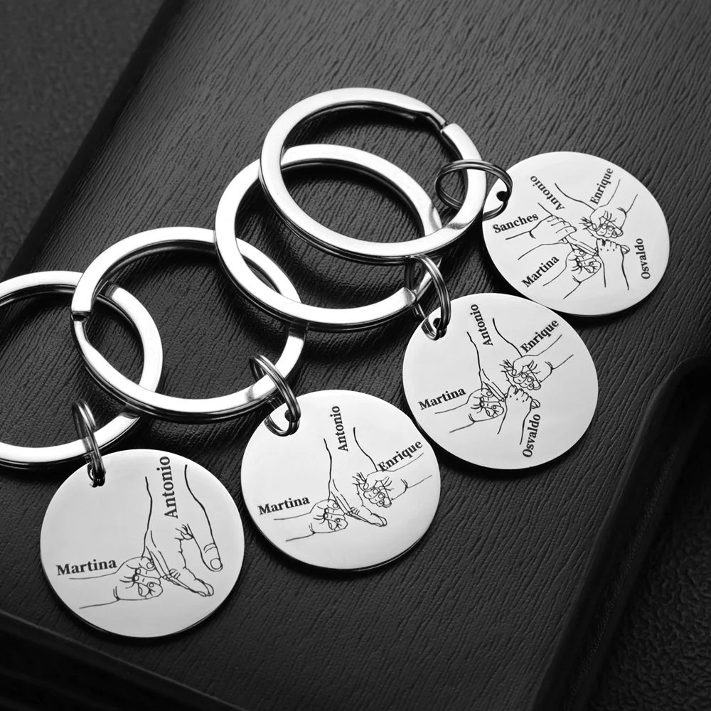 Personalized Keychain Customized Name Father's Mother's Day Daddy Papa Mom Key Chains Rings For Car Pendant Love Gifts P026S