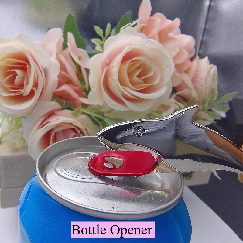 Customized New Shark Shaped Bottle Opener Keychain Silver Color Key Ring Outdoor Portable Opener Key Chain Women Men Gift