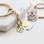 Personalized Pet Portrait Keychain Pet Lovers Gift Dog Best Friend Gift Portrait Keychain Dog Mom Pet Gift Fathers Day Gift