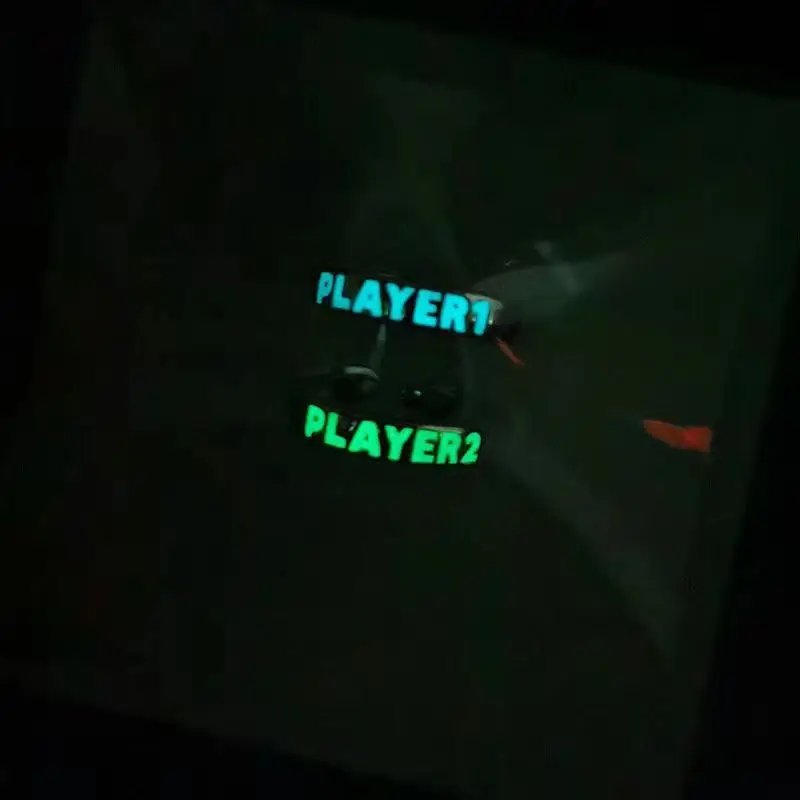 Luminous Ring for Couple Creative Glowing in the Dark Player 1 Player 2 Matching Gaming Ring for Women Men Valentine's Day Gift