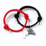 Matching Alloy Game Handle Couple Bracelet Magnet Game Machine Couple Pendant Necklace for Men and Women Valentine's Day Gift