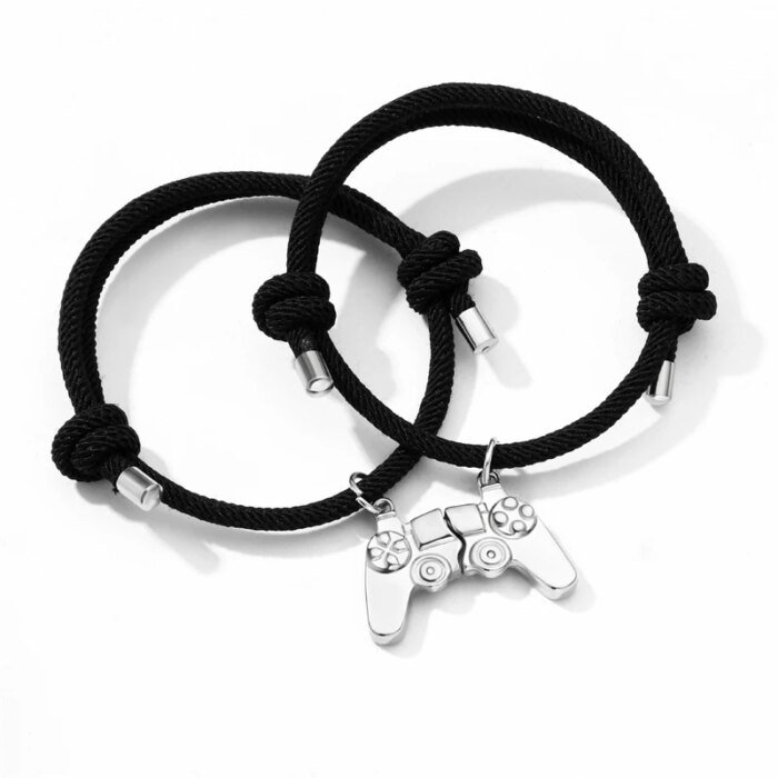 Matching Alloy Game Handle Couple Bracelet Magnet Game Machine Couple Pendant Necklace for Men and Women Valentine's Day Gift - Image 2