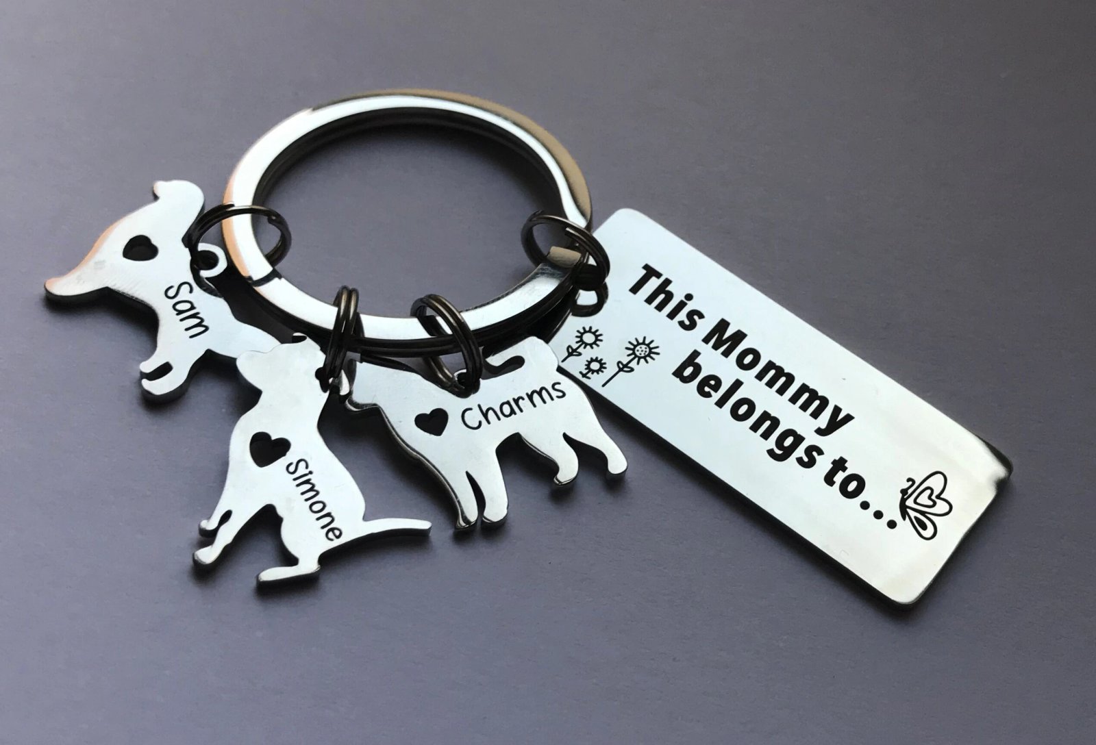 Custom Family Names Keychain This Mommy belongs to Keychain Personalized Mothers Day Gift This Daddy belongs to Fathers Day Gift