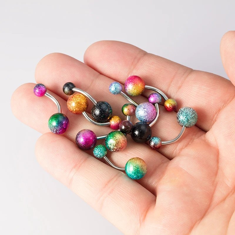 1PC Summer Candy Belly Button Rings Surgical Steel Acrylic Ball Navel Ring Barbell for Women Girls Body Piercing Jewelry Gifts