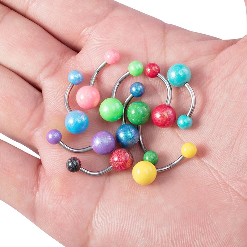 1PC Summer Candy Belly Button Rings Surgical Steel Acrylic Ball Navel Ring Barbell for Women Girls Body Piercing Jewelry Gifts