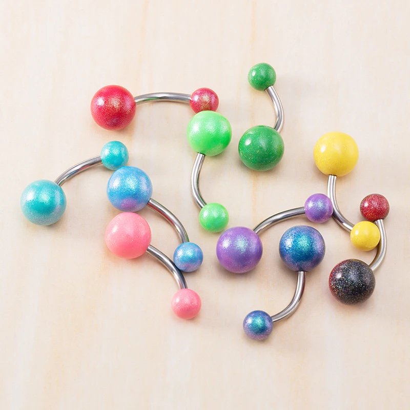 1PC Summer Candy Belly Button Rings Surgical Steel Acrylic Ball Navel Ring Barbell for Women Girls Body Piercing Jewelry Gifts