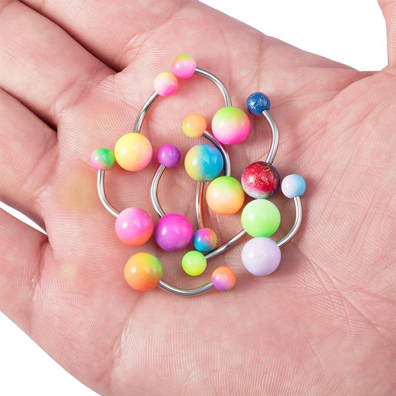 1PC Summer Candy Belly Button Rings Surgical Steel Acrylic Ball Navel Ring Barbell for Women Girls Body Piercing Jewelry Gifts