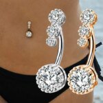 Fashion Crystal Belly Button Rings Sun flower Dolphin Navel Piercing Ring Barbell Sexy Dangle Navel Piercing Ombligo
