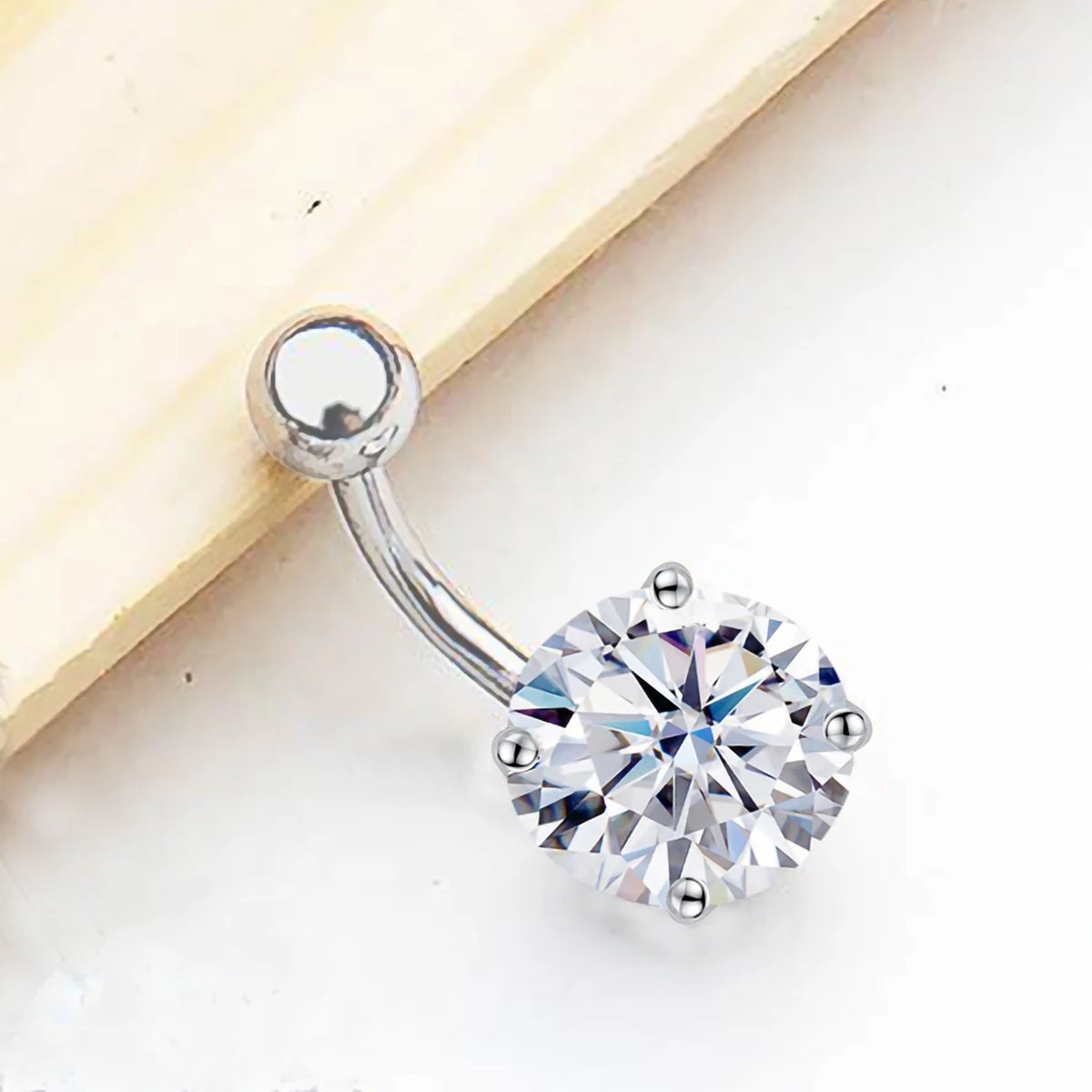 Sexy 0.3ct To 3ct Moissanite Belly Button Ring With Certificate 100% Silver 925 Navel Bully Piercing Body Jewellery Luxury Gift Sexy 0.3ct To 3ct Moissanite Belly Button Ring With Certificate 100% Silver 925 Navel Bully Piercing Body Jewellery Luxury Gift