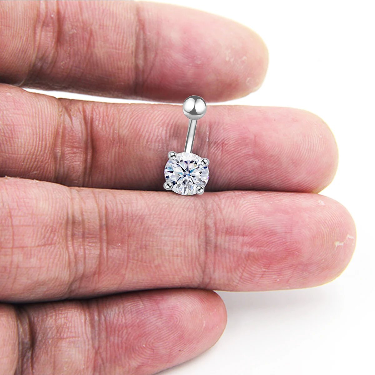 Sexy 0.3ct To 3ct Moissanite Belly Button Ring With Certificate 100% Silver 925 Navel Bully Piercing Body Jewellery Luxury Gift Sexy 0.3ct To 3ct Moissanite Belly Button Ring With Certificate 100% Silver 925 Navel Bully Piercing Body Jewellery Luxury Gift