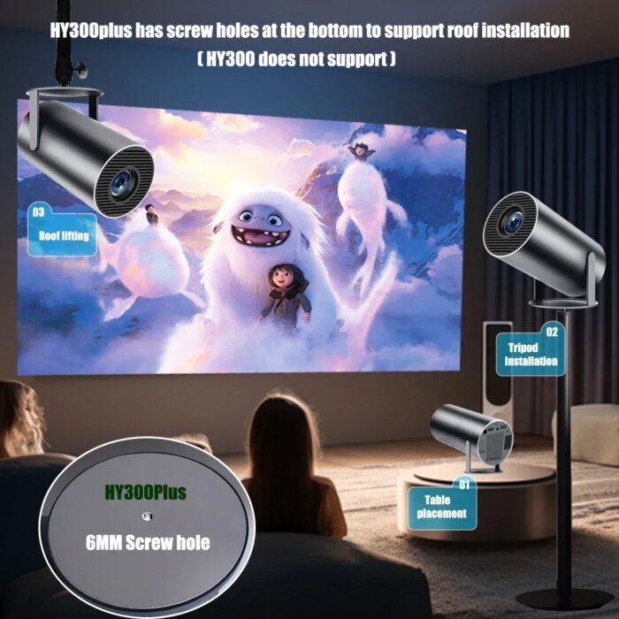 DITONG Hy300 Plus Projector 4K Android 1080P 1280*720P Full HD Home Theater Video Mini led Projector for movies Upgraded version - Image 3