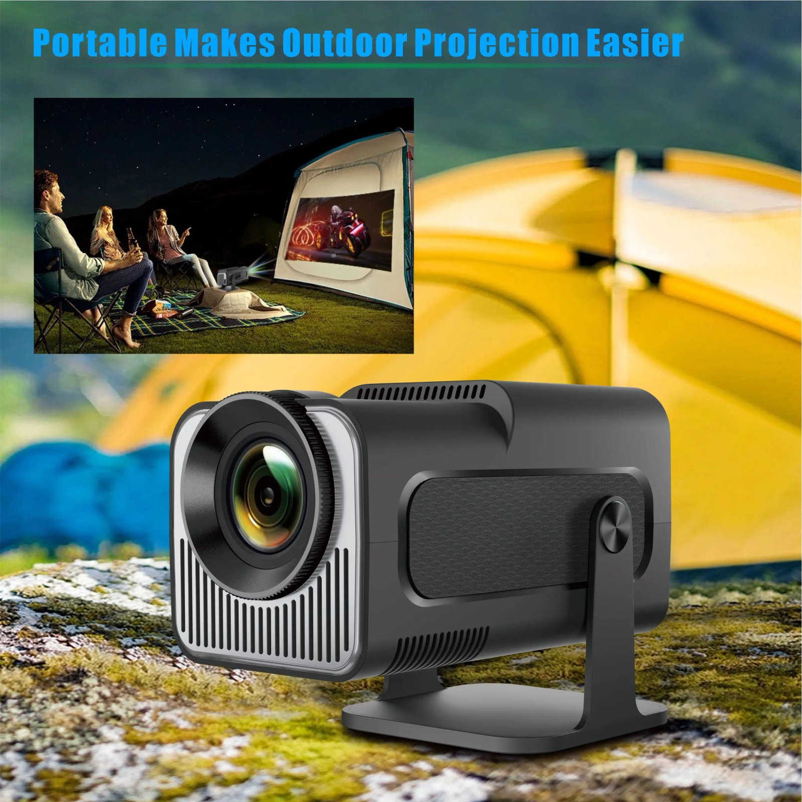 Salange HY320 MINI Android 11.0 Projector LED Beamer Home Cinema 300ANSI 720P WIFI Smart TV for 1080P 4K Via HD with Carry Bag